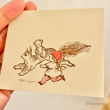 "Squirrel"  memo pad  (走るリス メモ帳）