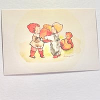 24K-47: "Carrying Acorns" postcard