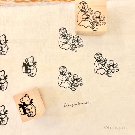 No.280: "Bear with Gift Box" Stamp （くまとギフトボックス ハンコ）