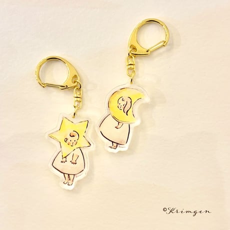 アクリルキーホルダー「月の子」(Acrylic Charm)