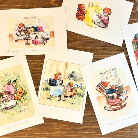 24K-28: "Library" postcard （図書室のポストカード）