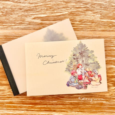 "Three kids opening gifts" memo pad メモ帳