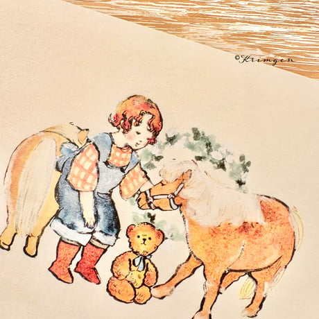25K-31: "Miniature Horse and Boy" postcard