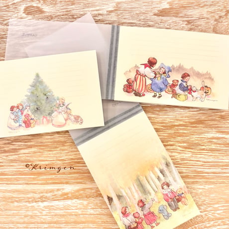 "Three kids seeing angels"  memo pad （天使に会った三人のメモ帳）