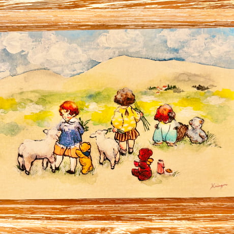 Three Kids watching clouds ポストカード
