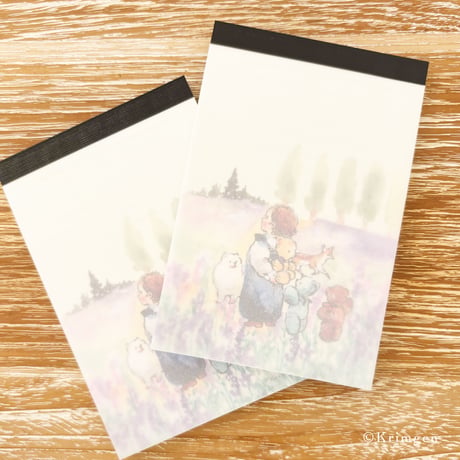 Lavender Fields memo pad  （ラベンダーの野原メモ帳）
