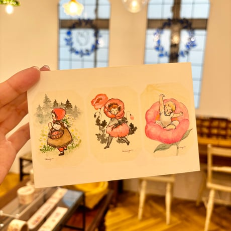 24K-18: Little Red, Tekla, Thumbelina postcard