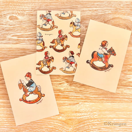 25K-58: "Rocking Horses"  postcard