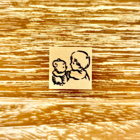 No.212: Child and Bear (scarf)  ハンコ