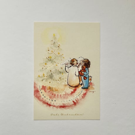 A friend loving Christmas Tree ポストカード
