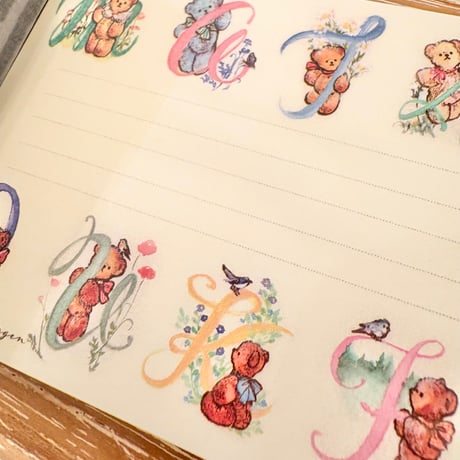 "Alphabet Bears"  memo pad メモ帳