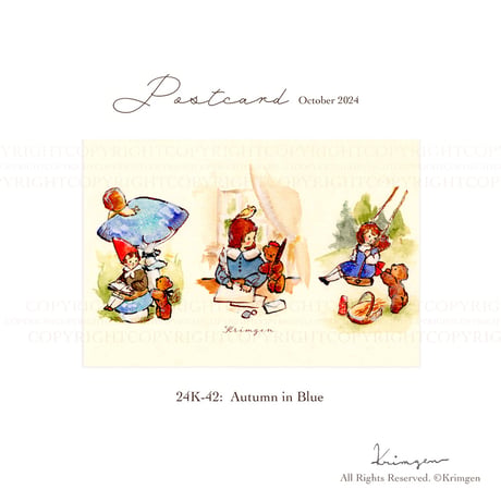 24K-42: "Autumn in Blue" postcard