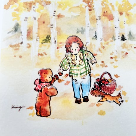 Seeing a Squirrel postcard (リスに出会う ポストカード)