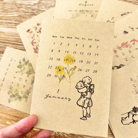 2024 calendar - postcard type- 12 sheets