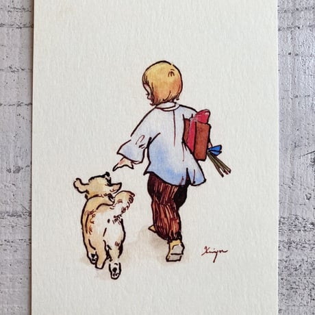 Boy and Dog ポストカード