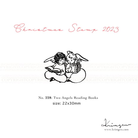 "Two Angels Reading Books” Stamp （No.228  本を読む二人の天使 ハンコ）