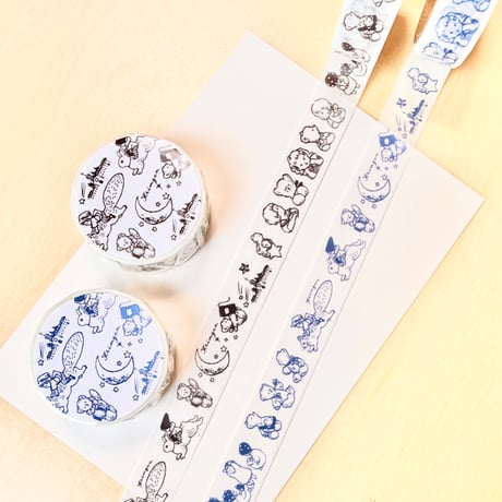 Washi tape  "Blue and White 15mm"　マスキングテープ