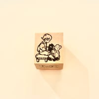 Boy Reading a Book ハンコ    (No.240)
