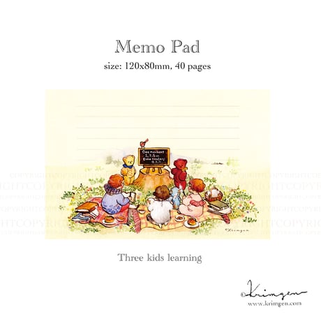 Three kids learning メモ帳
