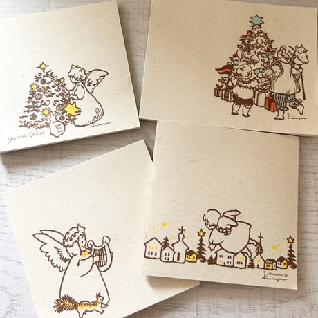 Angel and Christmas Tree レトロメモ帳
