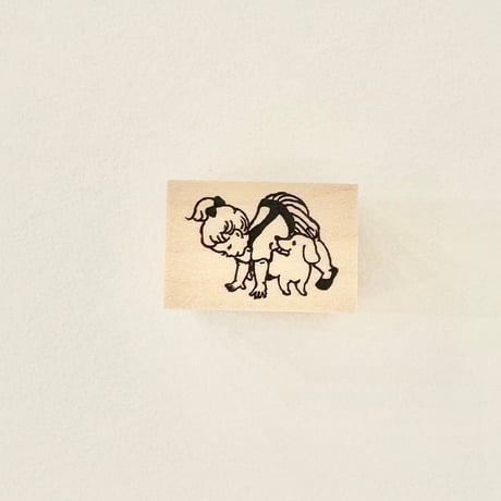 Girl and Dog　ハンコ