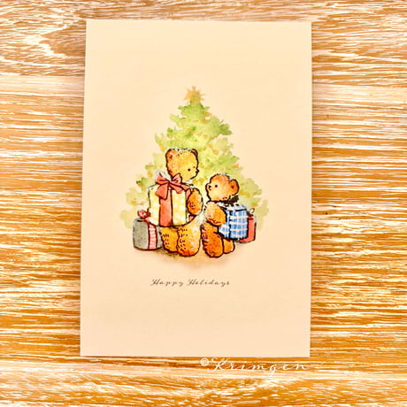 25K-42: "Bears preparing gifts" postcard