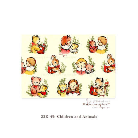 Children and Animals ポストカード