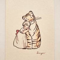 Tiger and Girl ポストカード