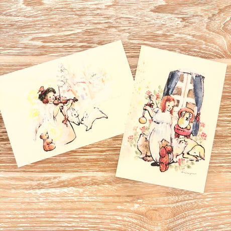 24K-36: "Angel playing music" postcard