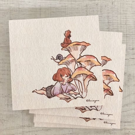 mushroom girl 正方形メモ帳