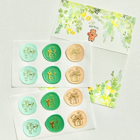 Message Card & Sealing Sticker Set (Fluffy Bears)　*終売