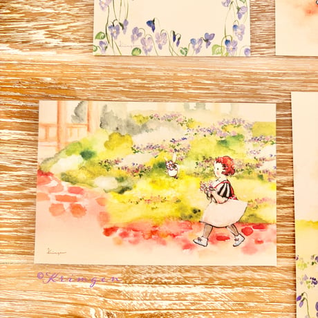 26K-19: "Walking to the house" postcard（「家へ歩く」ポストカード）