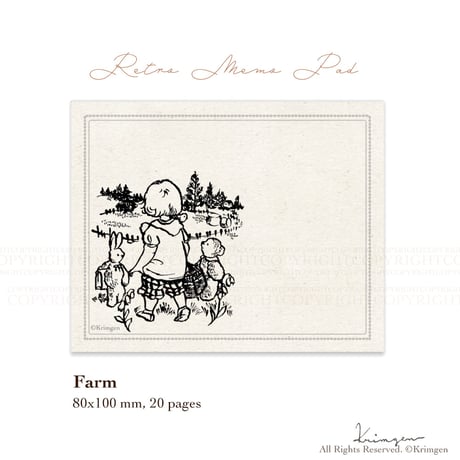 "Farm"  memo pad  (牧場 メモ帳）