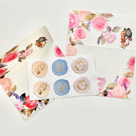 Message Card & Sealing Sticker Set (Butterfly Fairies) *終売