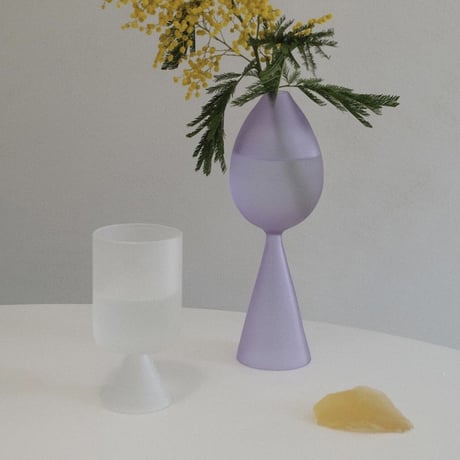 clear b Bud Vase Frosted Violet 花瓶 一輪挿し ガラス