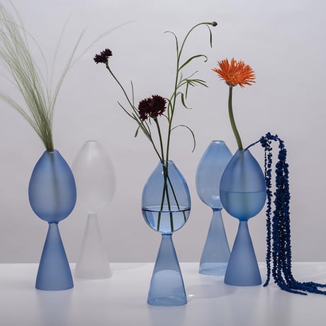 clear b Bud Vase clear aqua ガラス 花瓶 一輪挿し