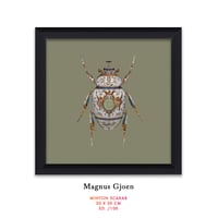 残り1 Magnus Gjoen : MINTON SCARAB  (ED/100) 30cm X 30cm アートプリント