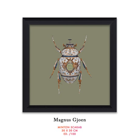 残り1 Magnus Gjoen : MINTON SCARAB  (ED/100) 30cm X 30cm アートプリント