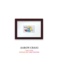 1点物  Aaron Craig  Vintage QSL card pop mash painting "Sharky Loves Lisa"