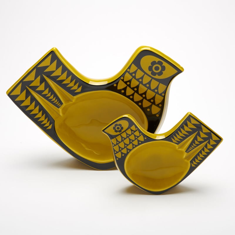 Magpie x Hornsea Bird Dish Large (BLUE&YELLOW)