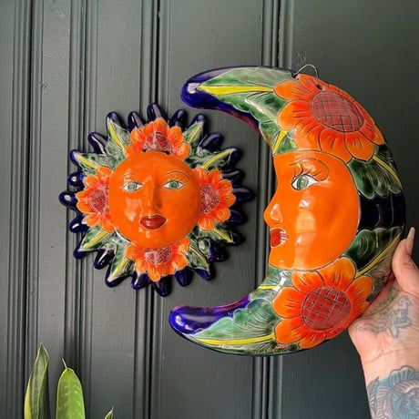 CERAMIC SUN&MOON WALL HANGINGS (1点物)