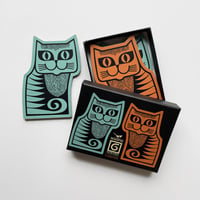 Magpie x Hornsea Cat Shaped Coasters - set of 4