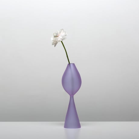 clear b Bud Vase Frosted Violet 花瓶 一輪挿し ガラス