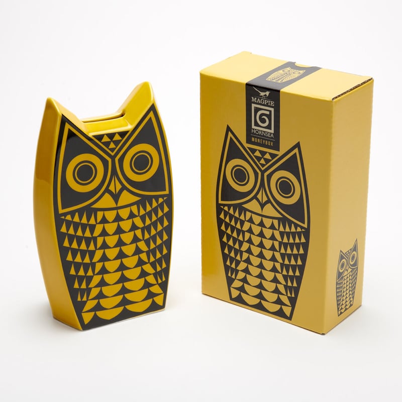 Magpie x Hornsea Owl Moneybox BLUE or YELLOW |