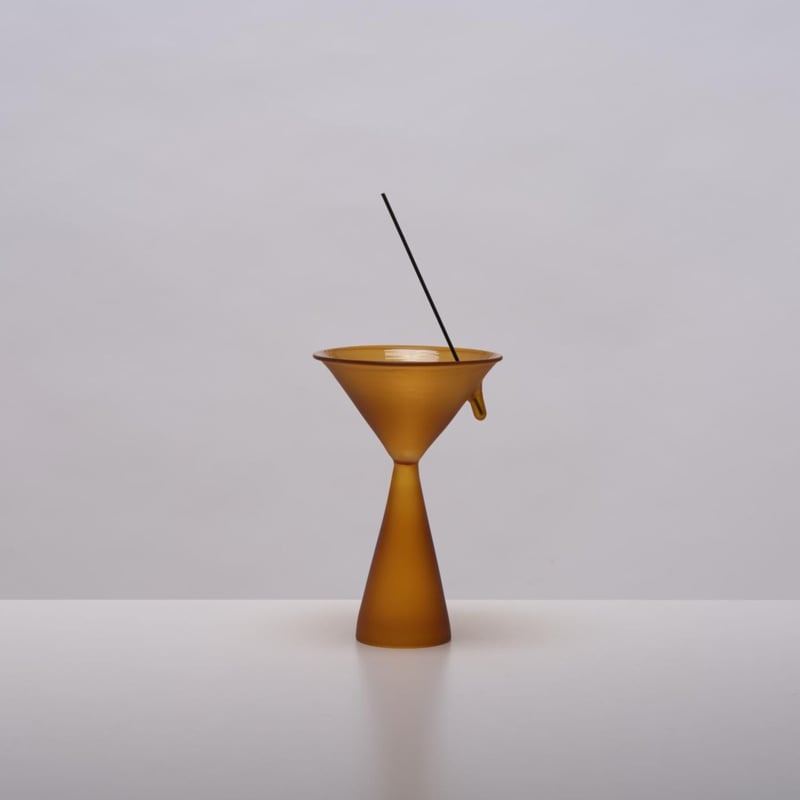 clear b Glass Incense Burner frosted amber インセン