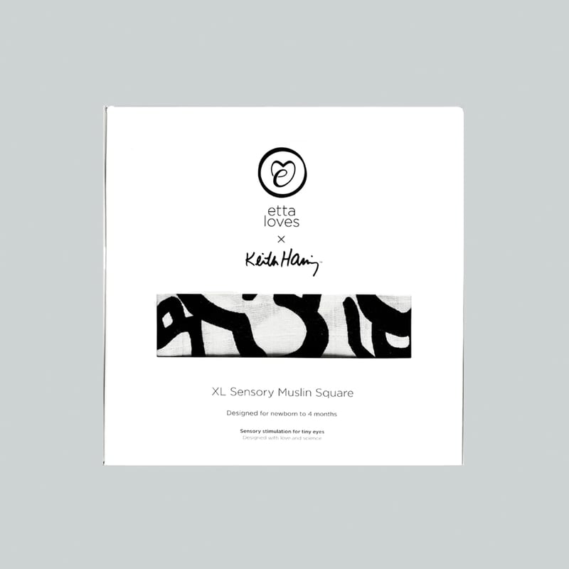 ETTA LOVES x KEITH HARING 'BABY' XL MUSLIN - fo