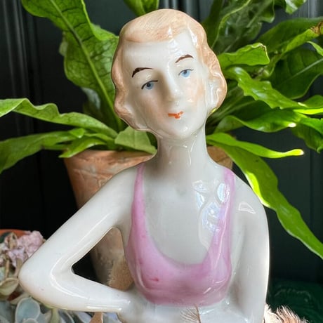 ART DECO PORCELAIN HALF DOLL BRUSH (1点物)