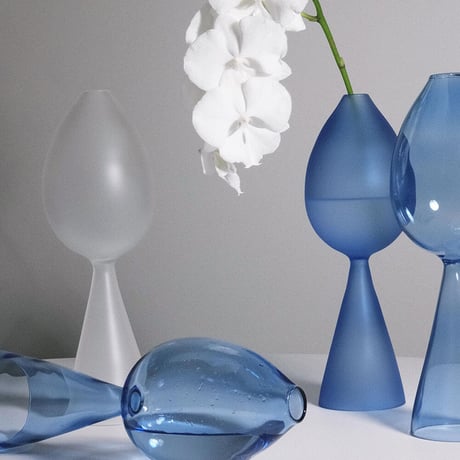 clear b Bud Vase clear aqua ガラス 花瓶 一輪挿し