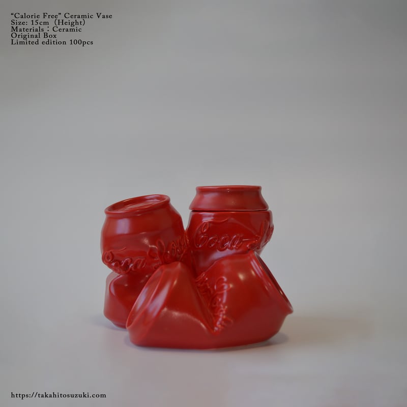 Calorie Free Ceramic Vase コカコーラ 花瓶 陶器 数量限定] Calorie Free Ceramic Vase | Hunt Tokyo