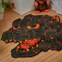 OFFART X HORIREN Red Flame Hundred Cat Carpet